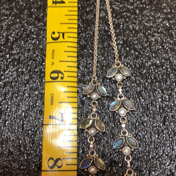 Lavaliere Sterling Labradorite, Citrine, Pearls Necklace - Picture 9 of 14